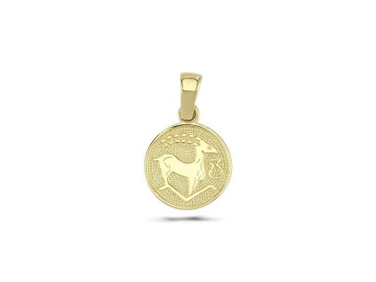 Zlatý kruhový prívesok - znamenie Kozorožec