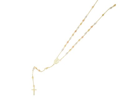 Retiazka z kombinovaného zlata - Ruženec s Madonou a krížikom.