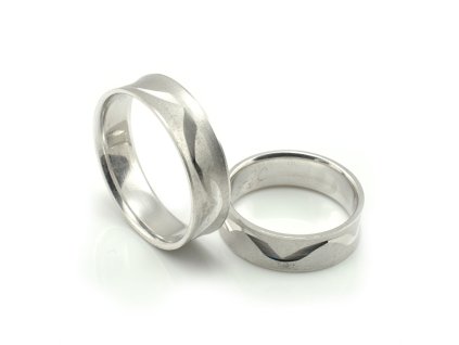 Svadobné obrúčky z bieleho zlata široké 6 mm vypuklé dovnútra