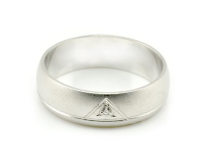 Svadobné obrúčky z bieleho zlata široké 5,5 mm, trojuholník