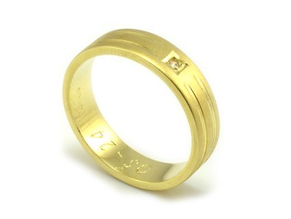 Svadobné obrúčky zo žltého zlata dve drážky