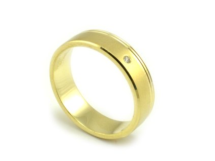 Svadobné obrúčky zo žltého zlata s dvomi jemnými drážkami