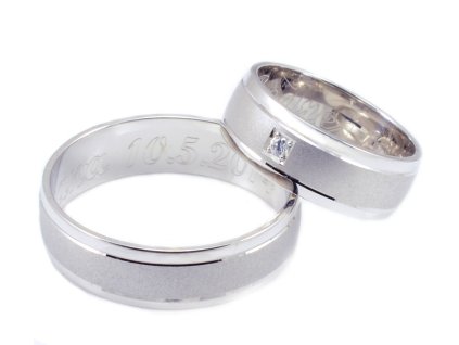 Svadobné obrúčky z bieleho zlata jeden zirkon