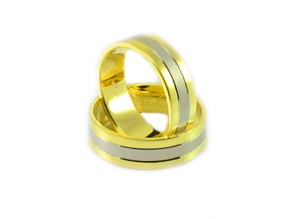 Svadobné obrúčky zo žltého a bieleho zlata bez kamienkov