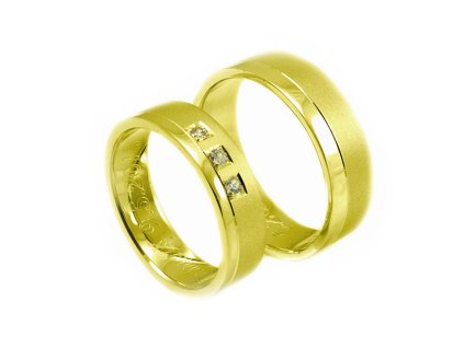 Svadobné obrúčky zo žltého zlata široké 6 mm
