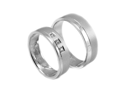 Svadobné obrúčky z bieleho zlata široké 6 mm