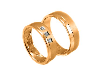 Svadobné obrúčky z červeného zlata široké 6 mm