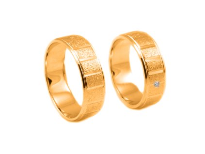 Svadobné obrúčky z červeného zlata s drážkami