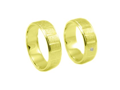 Svadobné obrúčky zo žltého zlata s drážkami