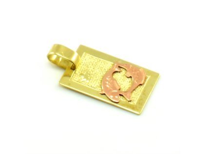 Zlatý platničkový prívesok - znamenie ryby