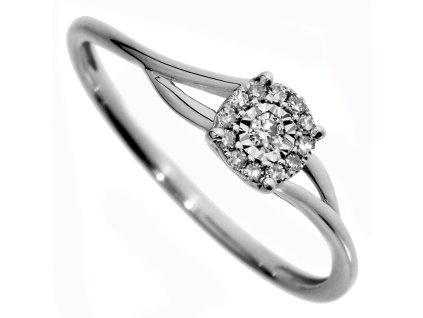 Zásnubný prsteň z bieleho zlata s briliantmi