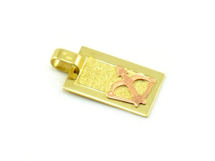 Zlatý platničkový prívesok - znamenie strelec