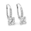 Náušnice z bieleho zlata so syntetickými zirkónmi