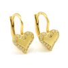 Náušnice zo žltého zlata srdiečka veľké s kamienkami po obvode