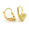 Náušnice zo žltého zlata srdiečka veľké s kamienkami po obvode