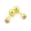 Náušnice zo žltého zlata zirkónik 3 mm ružový na balónik