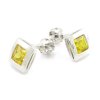 Náušnice z bieleho zlata zirkóny žlté 5mm x 5mm na balón