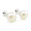 Náušnice z bieleho zlata veľká 8,5 mm biela prírodná perla na balónik