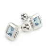 Náušnice z bieleho zlata zirkóny bledomodré 5 mm x 5mm na balón