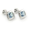 Náušnice z bieleho zlata zirkóny bledomodré 5 mm x 5 mm na balón