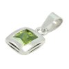 Prívesok z bieleho zlata - zelený zirkón 5 mm x 5 mm