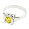 Prsteň z bieleho zlata 5 mm x 5 mm - žltý zirkón