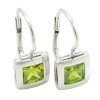 Náušnice z bieleho zlata so zeleným zirkónom