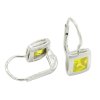 Náušnice z bieleho zlata so žltým zirkónom