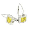 Náušnice z bieleho zlata so žltým zirkónom