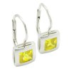 Náušnice z bieleho zlata so žltým zirkónom