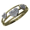 Prsteň zo žltého zlata s briliantami - Srdiečka