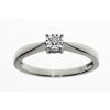 Zásnubný prsteň z bieleho zlata s briliantom