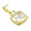 Prívesok zo žltého zlata -číry zirkón 5 mm x 5 mm