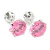 Náušnice z bieleho zlata napichovačky na balón 6 mm zirkón ružový
