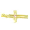 Zlatý prívesok - Krížik sv ružovým zirkónom