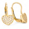 Zlaté dámske náušnice - srdiečko so zirkónmi