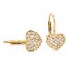 Zlaté dámske náušnice - srdiečko so zirkónmi