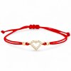 Červený náramok na šnúrke Srdiečko