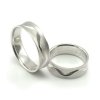 Svadobné obrúčky z bieleho zlata široké 6 mm vypuklé dovnútra