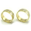 Svadobné obrúčky zo žltého a bieleho zlata ploché široké 7 mm - pár