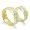 Svadobné obrúčky zo žltého a bieleho zlata ploché široké 7 mm
