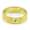 Svadobné obrúčky zo žltého zlata ploché široké 5 mm, šikmé drážky - dámska