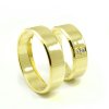 Svadobné obrúčky zo žltého zlata zrazené hrany