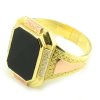 Zlatý pánsky pečatný prsteň s čiernym onyxom