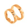 Svadobné obrúčky z červeného zlata s tromi jemnými drážkami