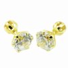 Náušnice zo žltého zlata napichnúť na balón 6 mm kamienok