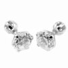 Náušnice z bieleho zlata napichovačky na balón 6 mm zirkón
