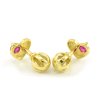 Zlaté náušnice-žlté zlato v tvare srdiečka červený zirkón na balón