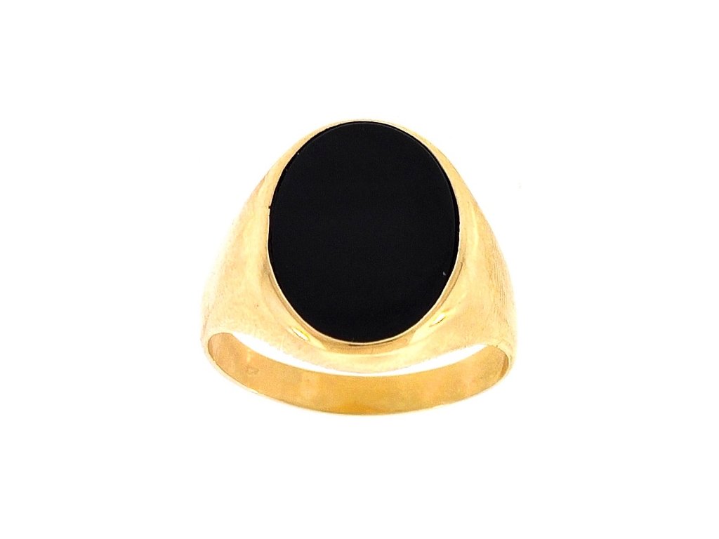 013 729/Pánský prsten s černým kamenem "onyx"