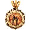 014 523/Zlatý přívěsek s kameny "madonka"